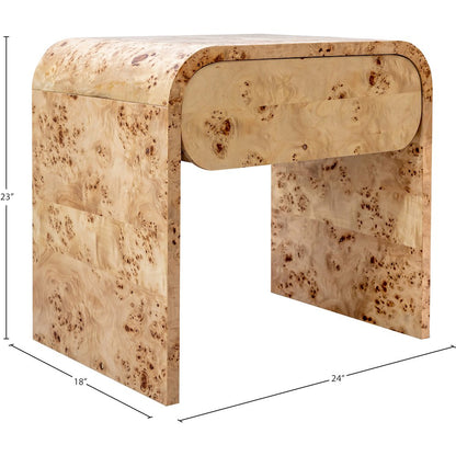 Cresthill Natural Burl Wood Night Stand