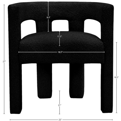 Athena Black Boucle Fabric Accent/Dining Chair