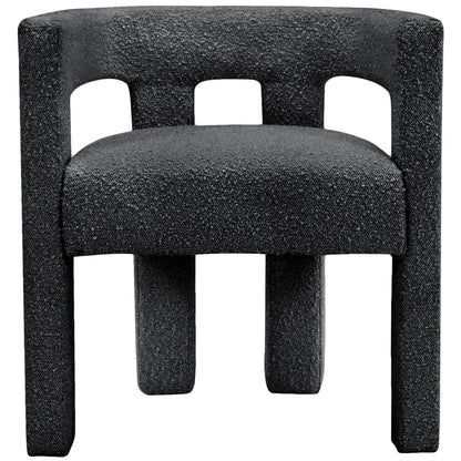 Athena Black Boucle Fabric Accent/Dining Chair