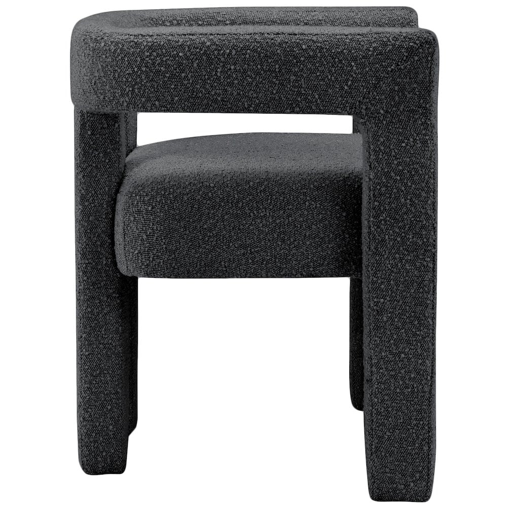 Athena Black Boucle Fabric Accent/Dining Chair