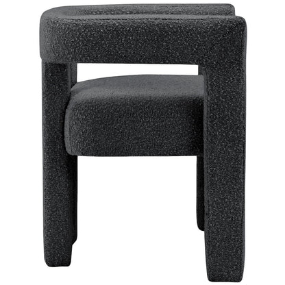 Athena Black Boucle Fabric Accent/Dining Chair