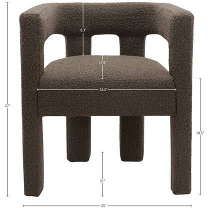 Athena Brown Boucle Fabric Accent/Dining Chair
