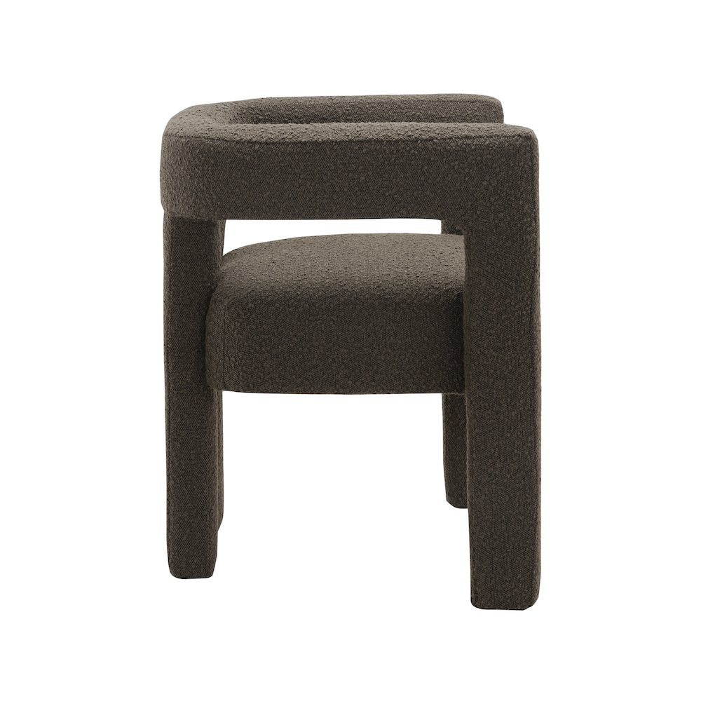 Athena Brown Boucle Fabric Accent/Dining Chair