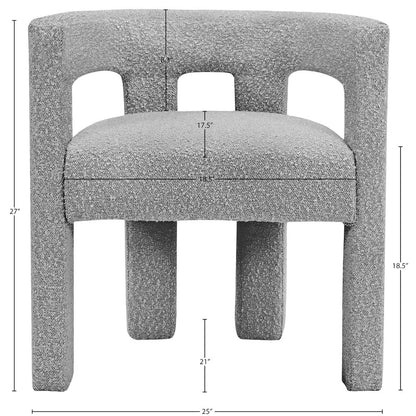Athena Grey Boucle Fabric Accent/Dining Chair