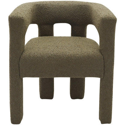 Athena Olive Green Boucle Fabric Accent/Dining Chair