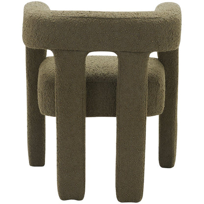 Athena Olive Green Boucle Fabric Accent/Dining Chair