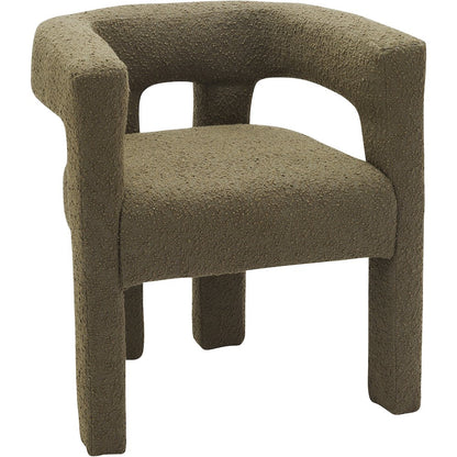 Athena Olive Green Boucle Fabric Accent/Dining Chair