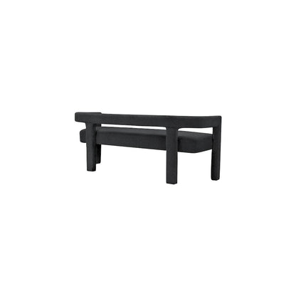 Athena Black Boucle Fabric Bench