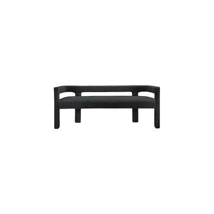 Athena Black Boucle Fabric Bench
