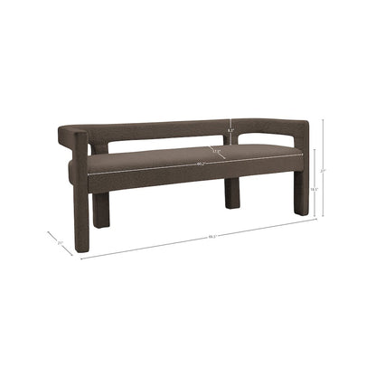 Athena Brown Boucle Fabric Bench