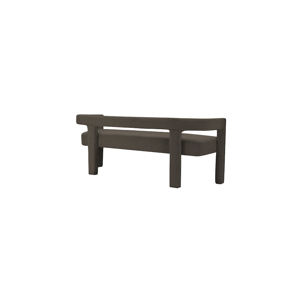 Athena Brown Boucle Fabric Bench
