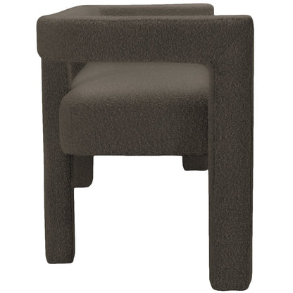 Athena Brown Boucle Fabric Bench