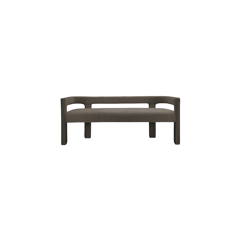 Athena Brown Boucle Fabric Bench