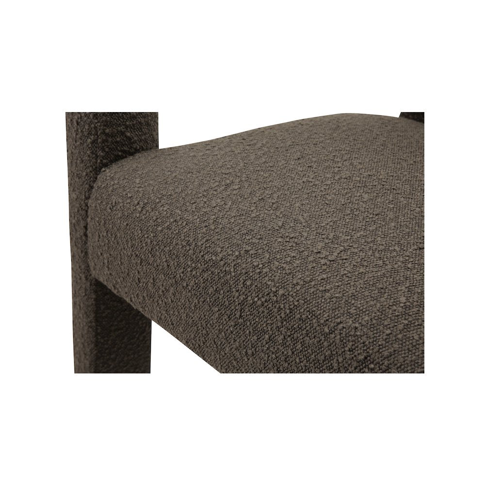 Athena Brown Boucle Fabric Bench