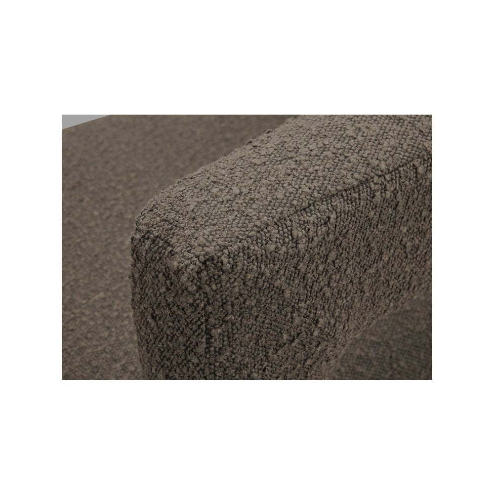 Athena Brown Boucle Fabric Bench