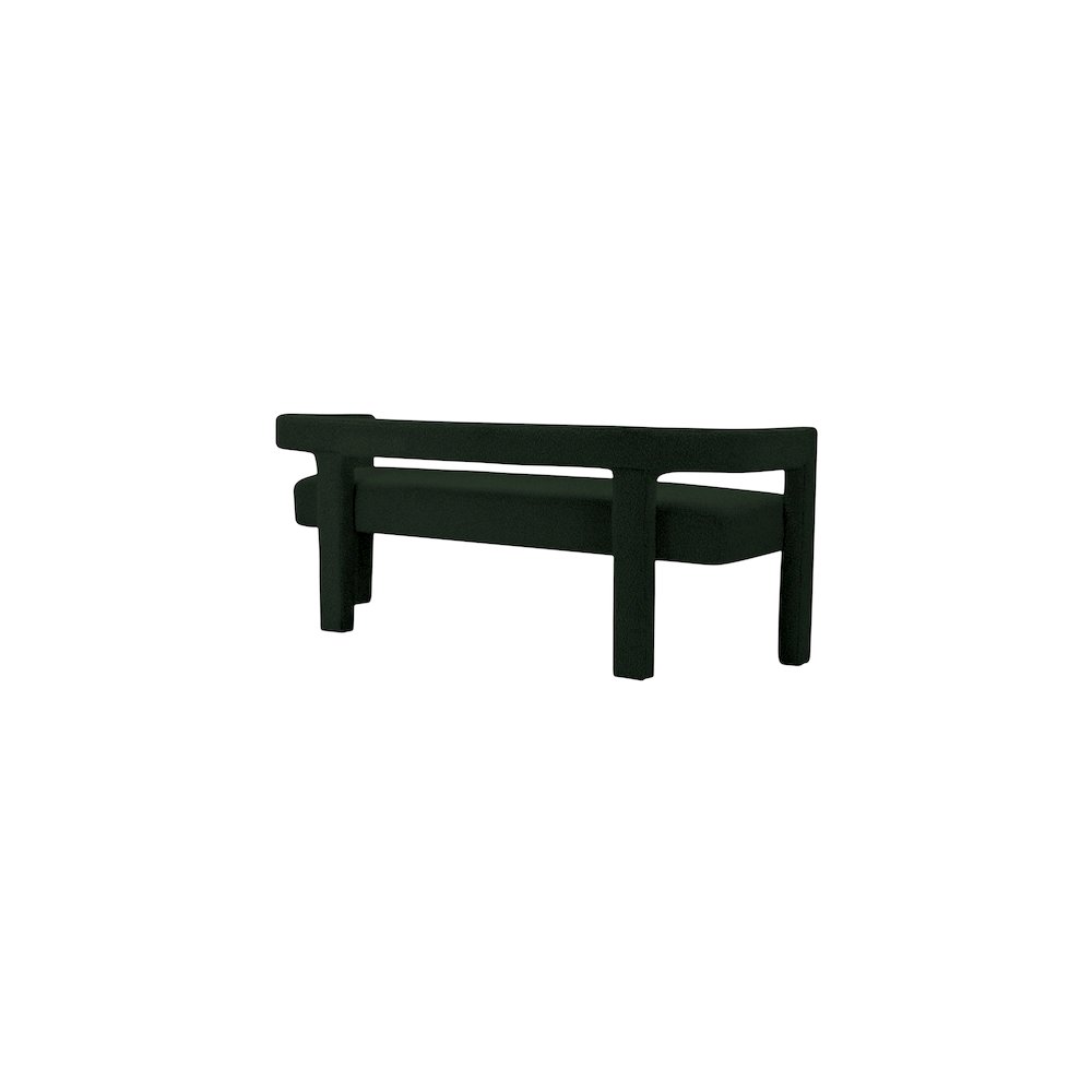 Athena Green Boucle Fabric Bench