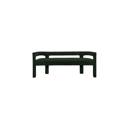 Athena Green Boucle Fabric Bench