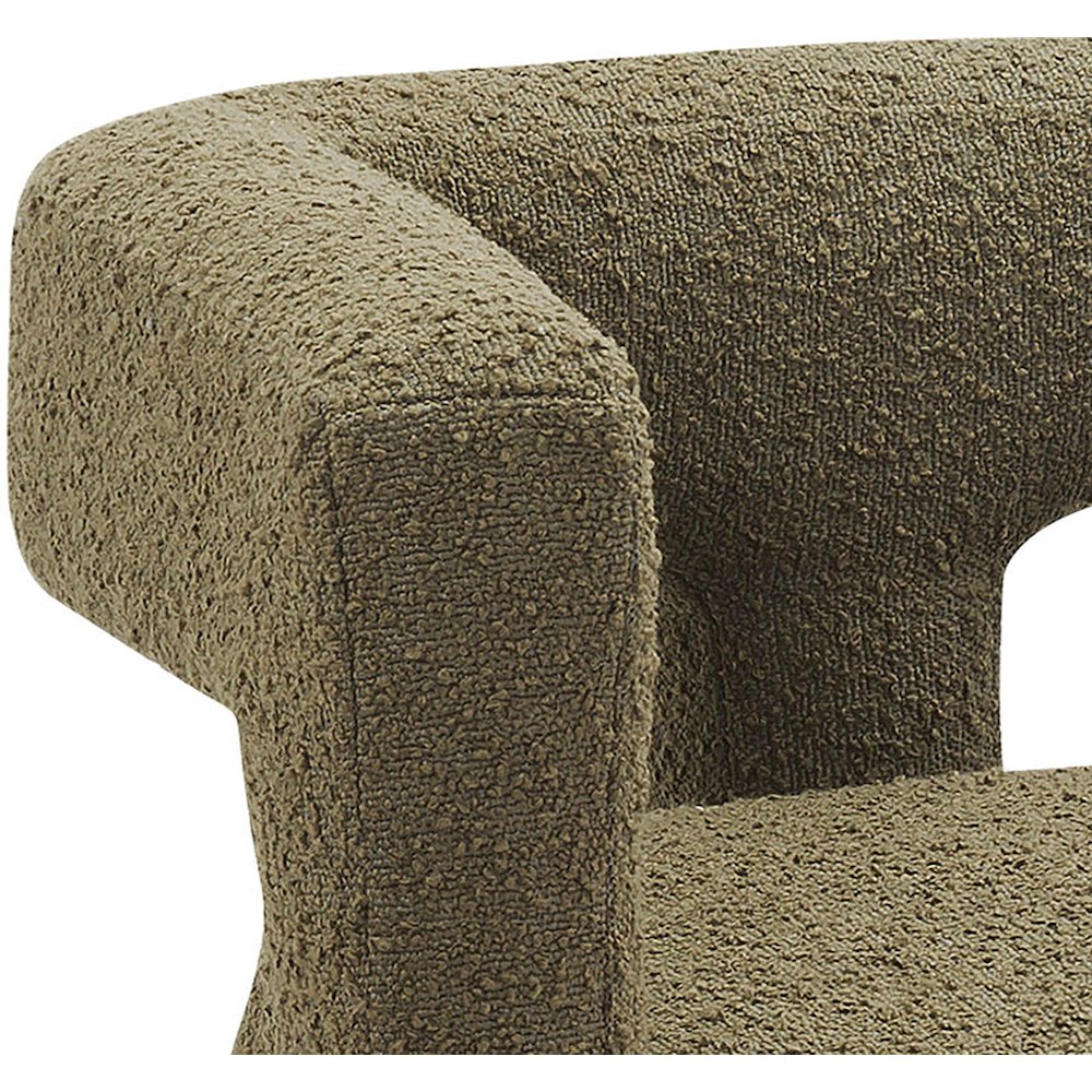 Athena Olive Green Boucle Fabric Bench
