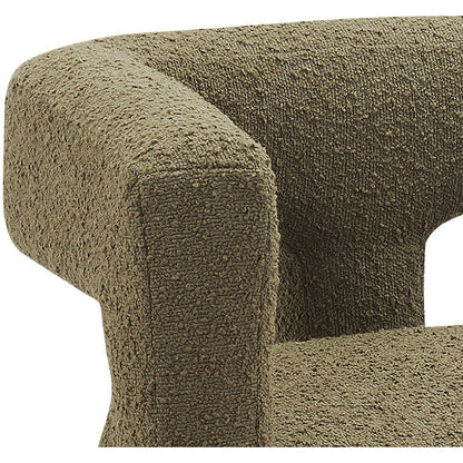 Athena Olive Green Boucle Fabric Bench