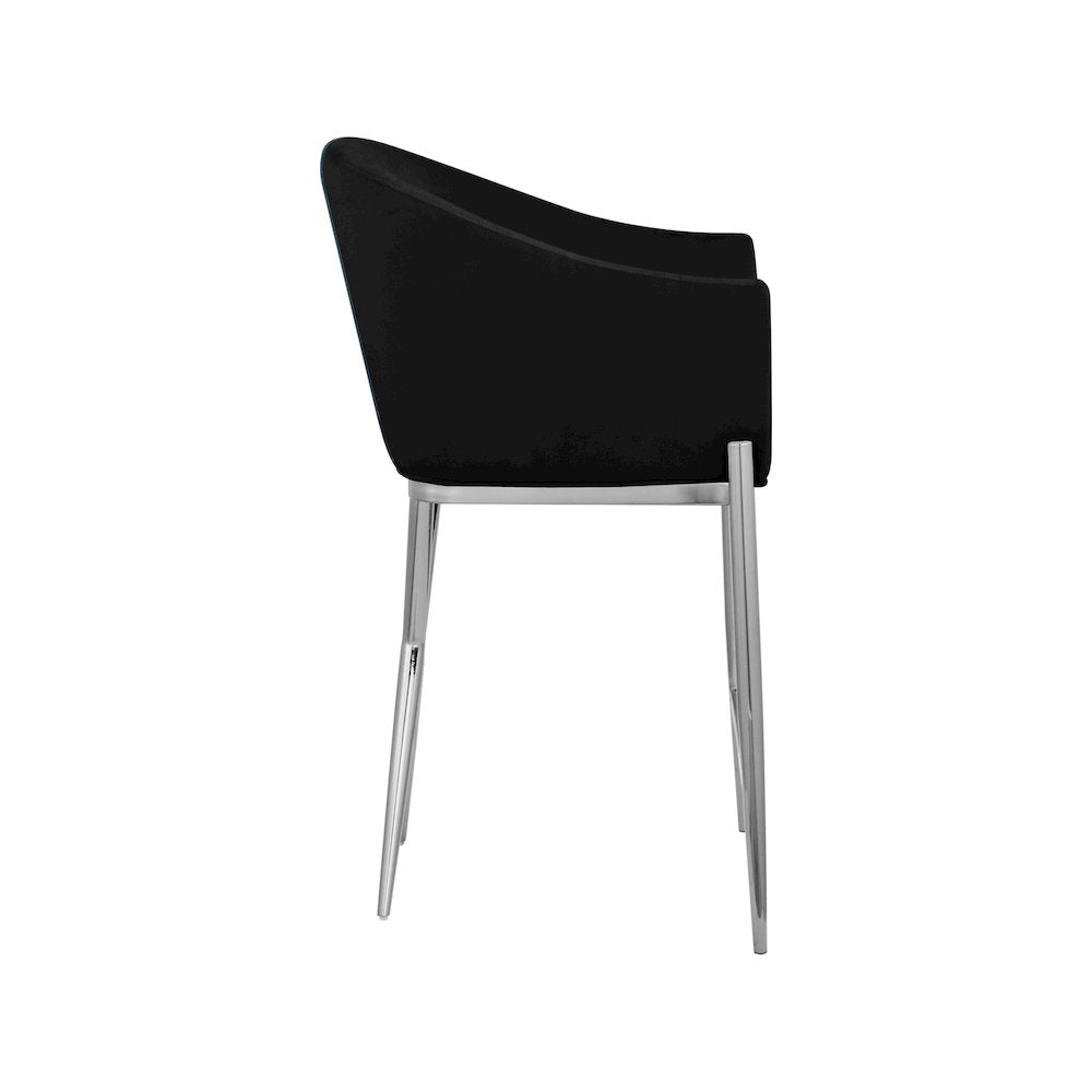 Xavier Black Velvet Counter Stool