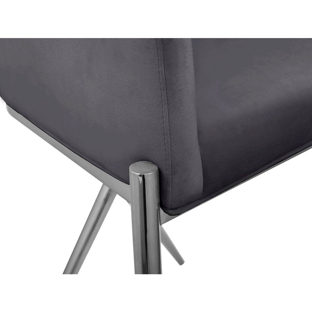 Xavier Grey Velvet Counter Stool
