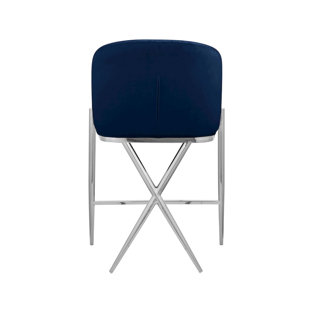 Xavier Navy Velvet Counter Stool