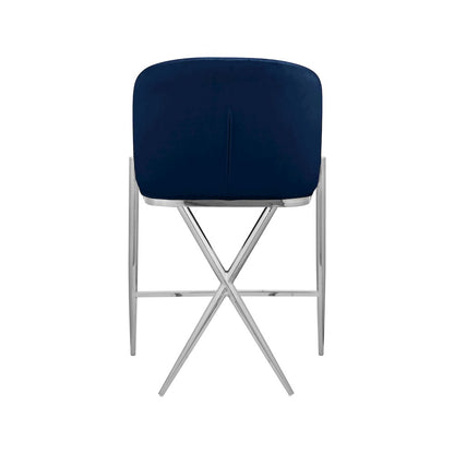 Xavier Navy Velvet Counter Stool