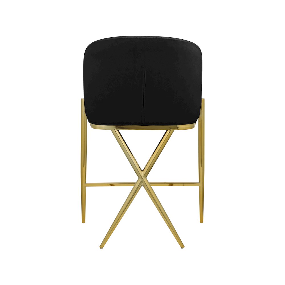 Xavier Black Velvet Counter Stool