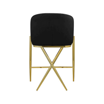 Xavier Black Velvet Counter Stool