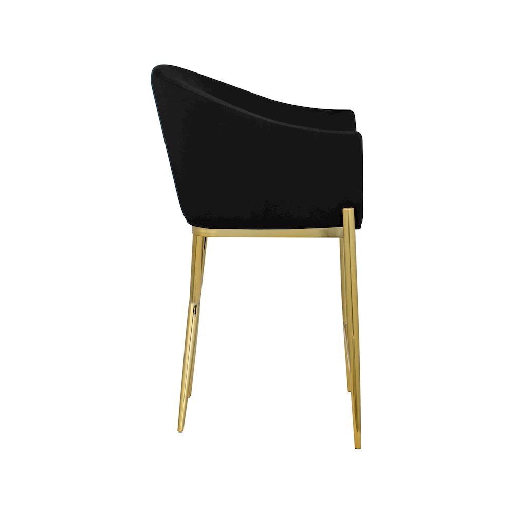 Xavier Black Velvet Counter Stool