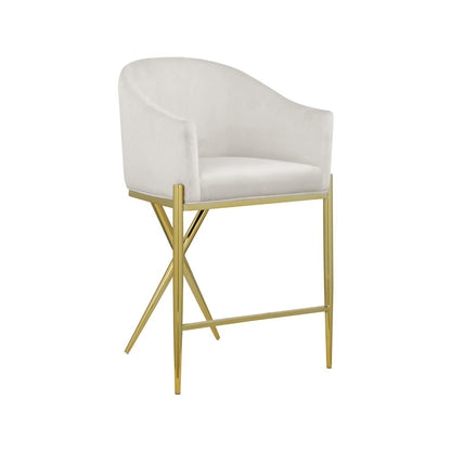 Xavier Cream Velvet Counter Stool
