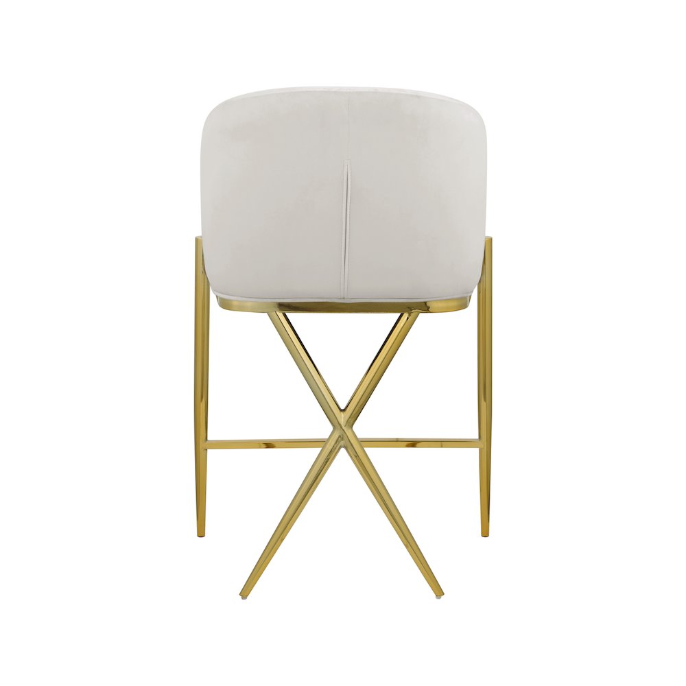 Xavier Cream Velvet Counter Stool