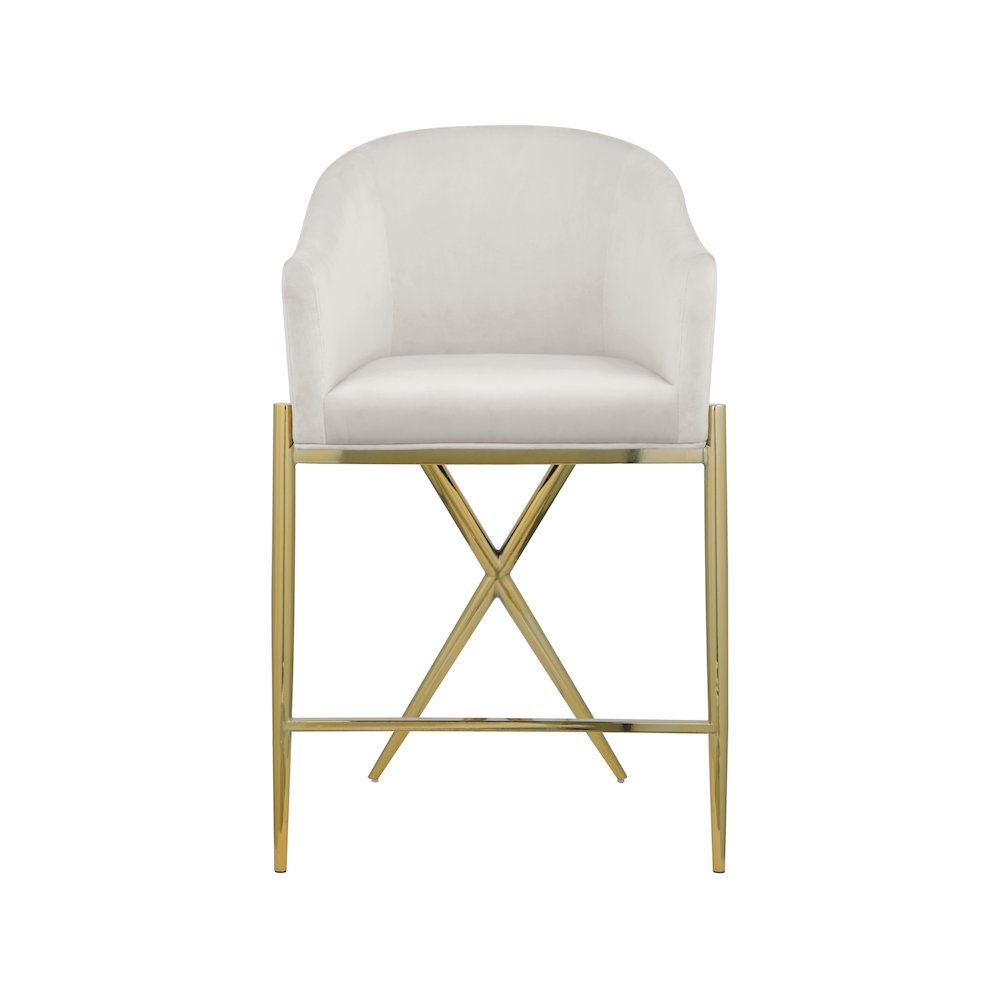 Xavier Cream Velvet Counter Stool