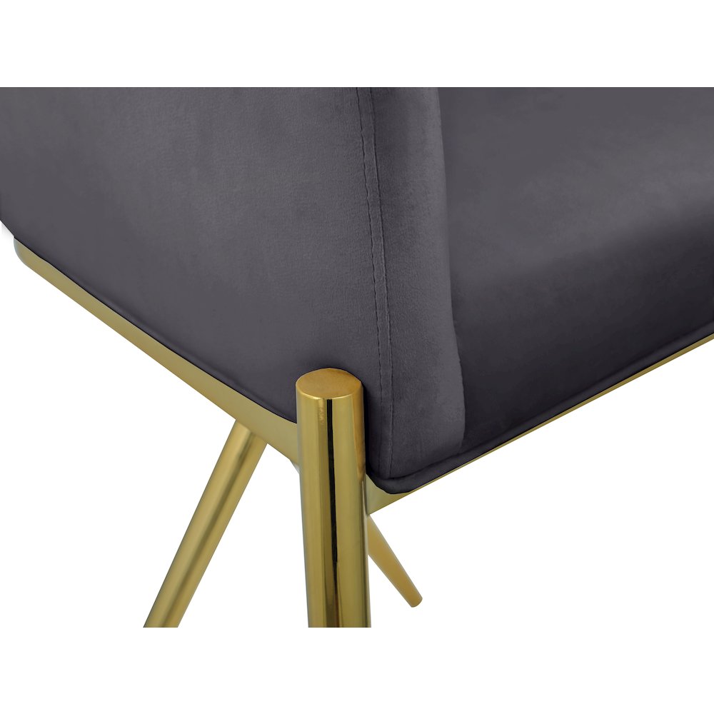 Xavier Grey Velvet Counter Stool