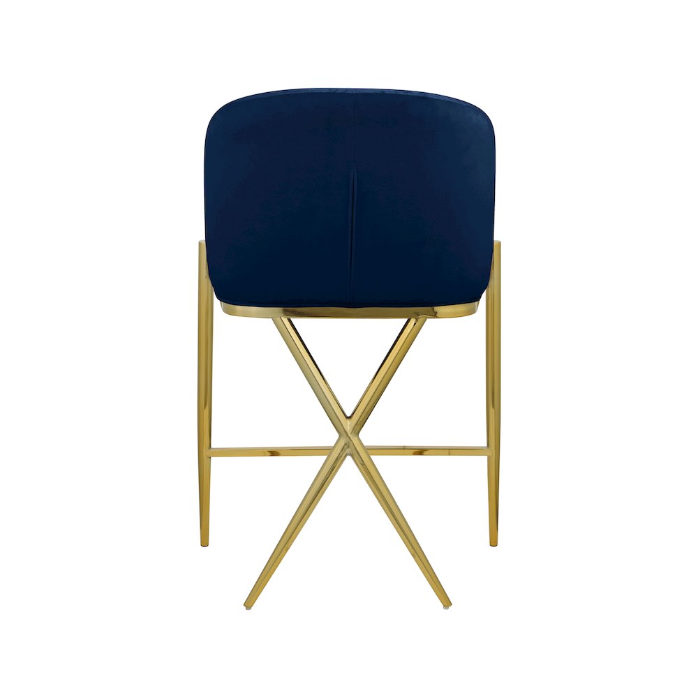 Xavier Navy Velvet Counter Stool