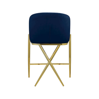Xavier Navy Velvet Counter Stool
