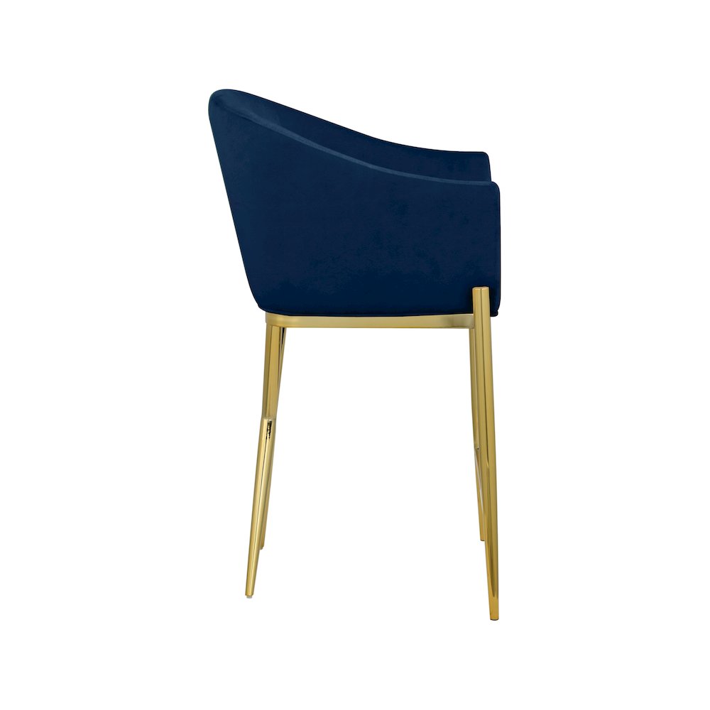 Xavier Navy Velvet Counter Stool