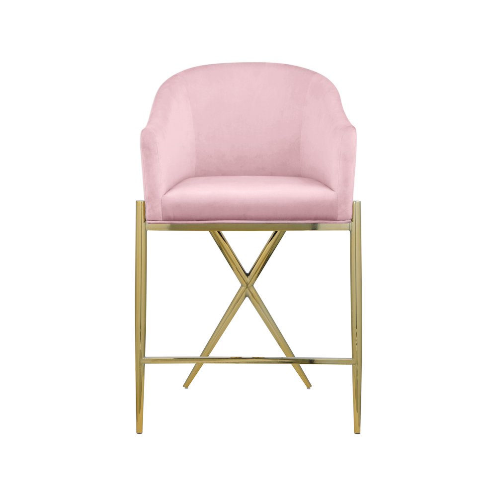 Xavier Pink Velvet Counter Stool