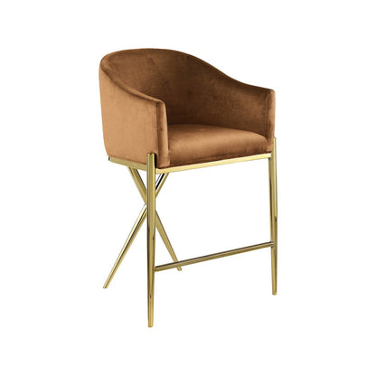 Xavier Saddle Velvet Counter Stool