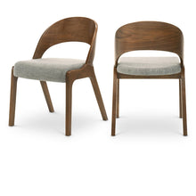 Woodson Grey Linen Textured Fabric Dining Chair, Set of 2