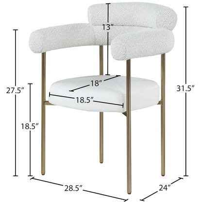 Blake Cream Vegan Leather / Boucle Fabric Dining Chair, Set of 2