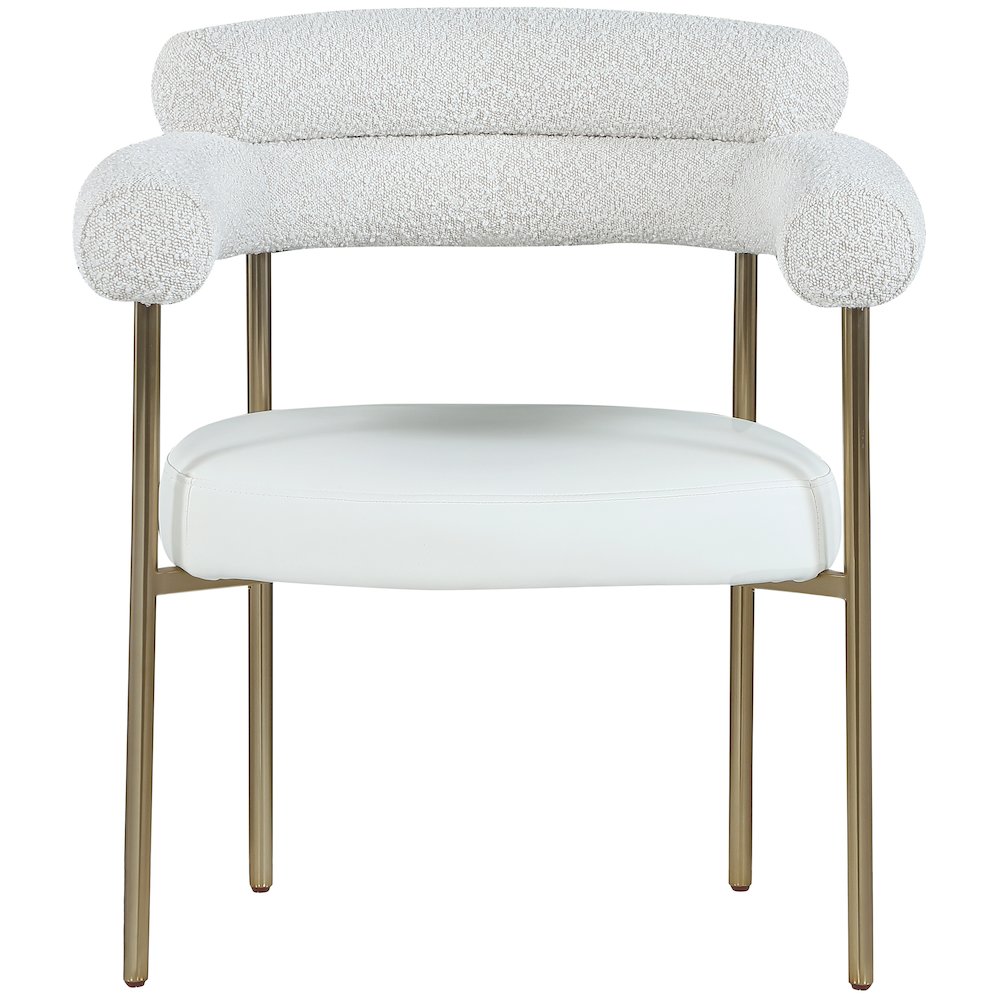 Blake Cream Vegan Leather / Boucle Fabric Dining Chair, Set of 2