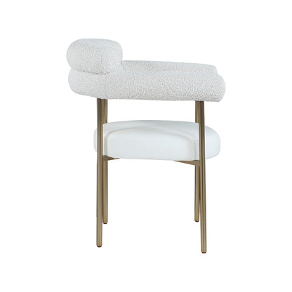 Blake Cream Vegan Leather / Boucle Fabric Dining Chair, Set of 2