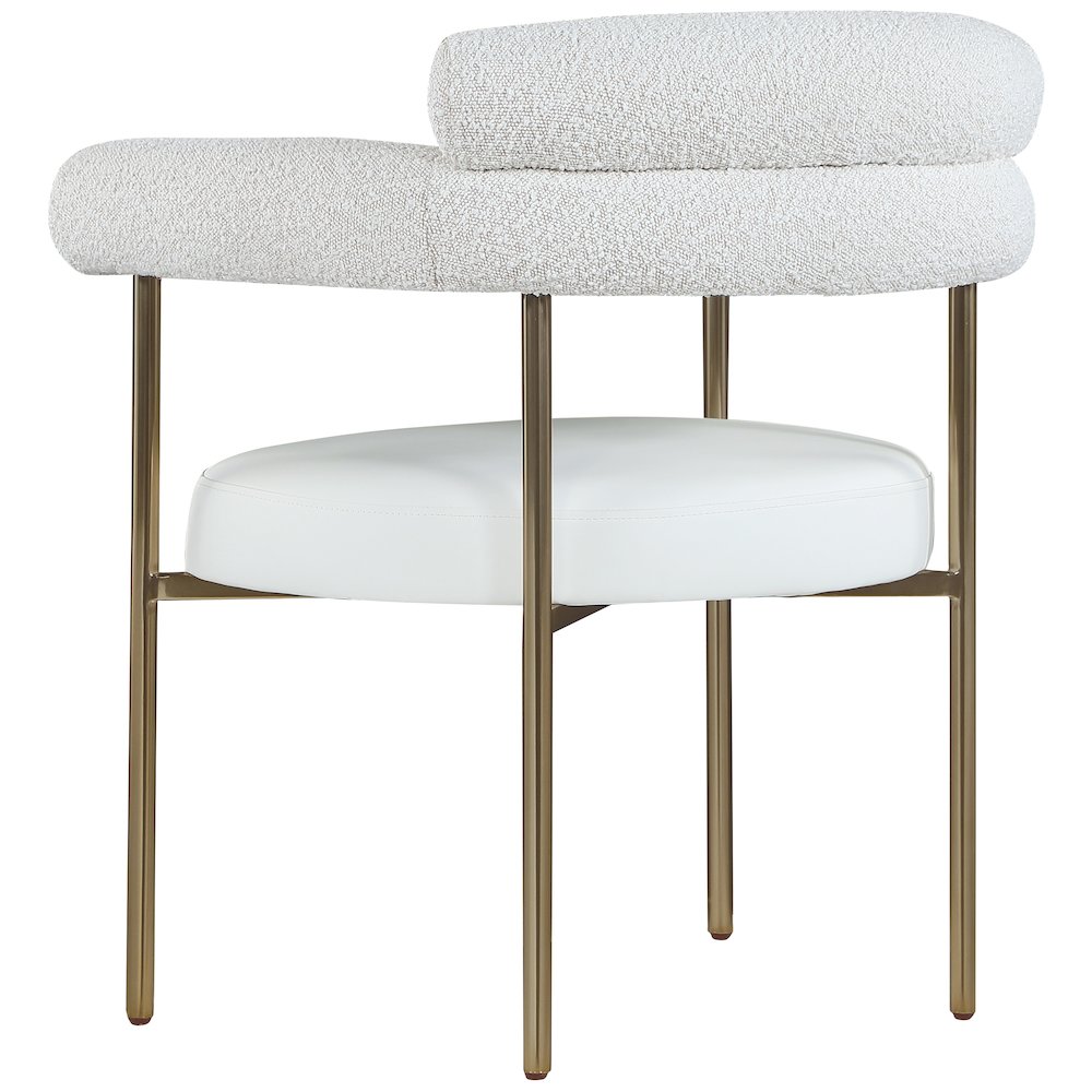 Blake Cream Vegan Leather / Boucle Fabric Dining Chair, Set of 2