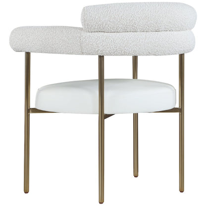 Blake Cream Vegan Leather / Boucle Fabric Dining Chair, Set of 2