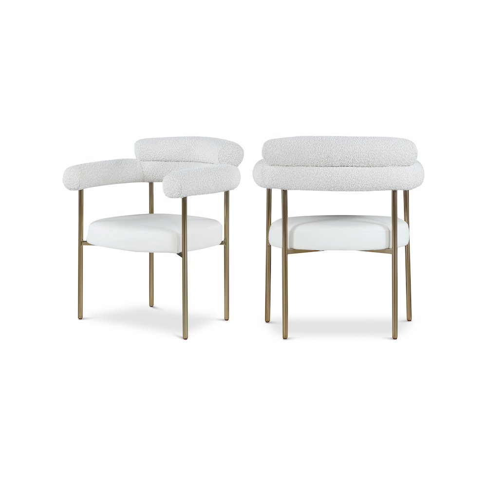 Blake Cream Vegan Leather / Boucle Fabric Dining Chair, Set of 2