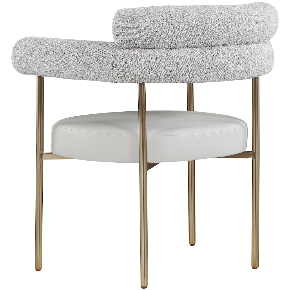 Blake Taupe Vegan Leather / Boucle Fabric Dining Chair, Set of 2