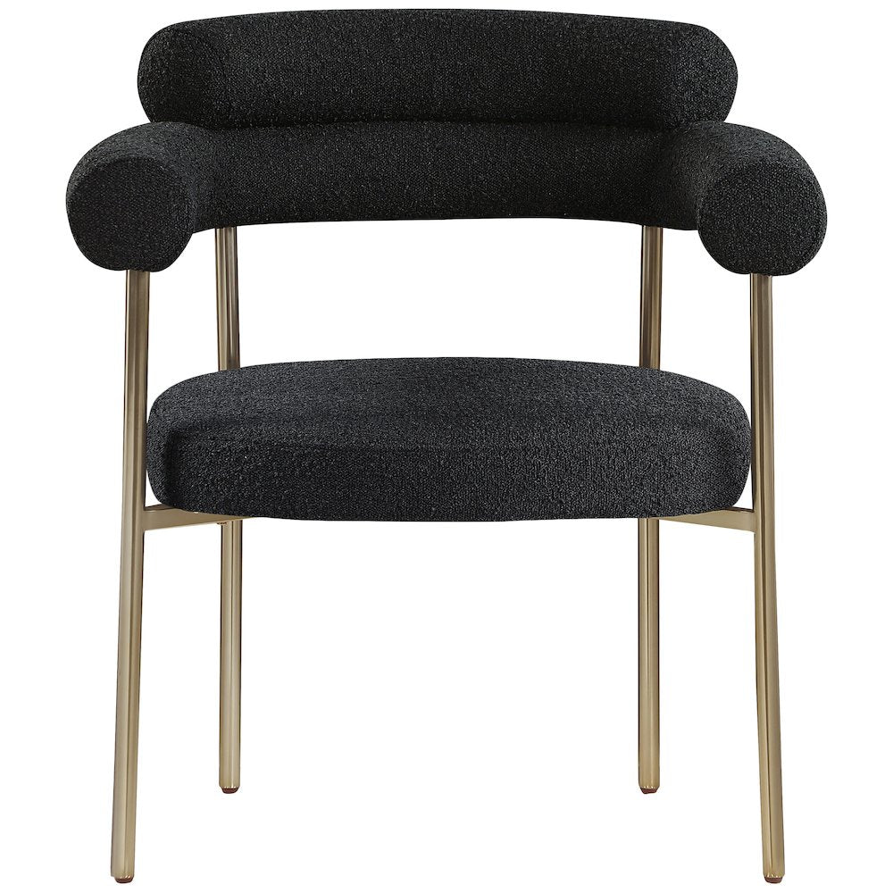 Blake Black Boucle Fabric Dining Chair, Set of 2