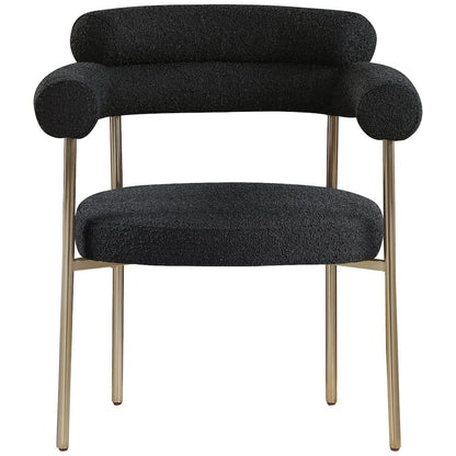 Blake Black Boucle Fabric Dining Chair, Set of 2