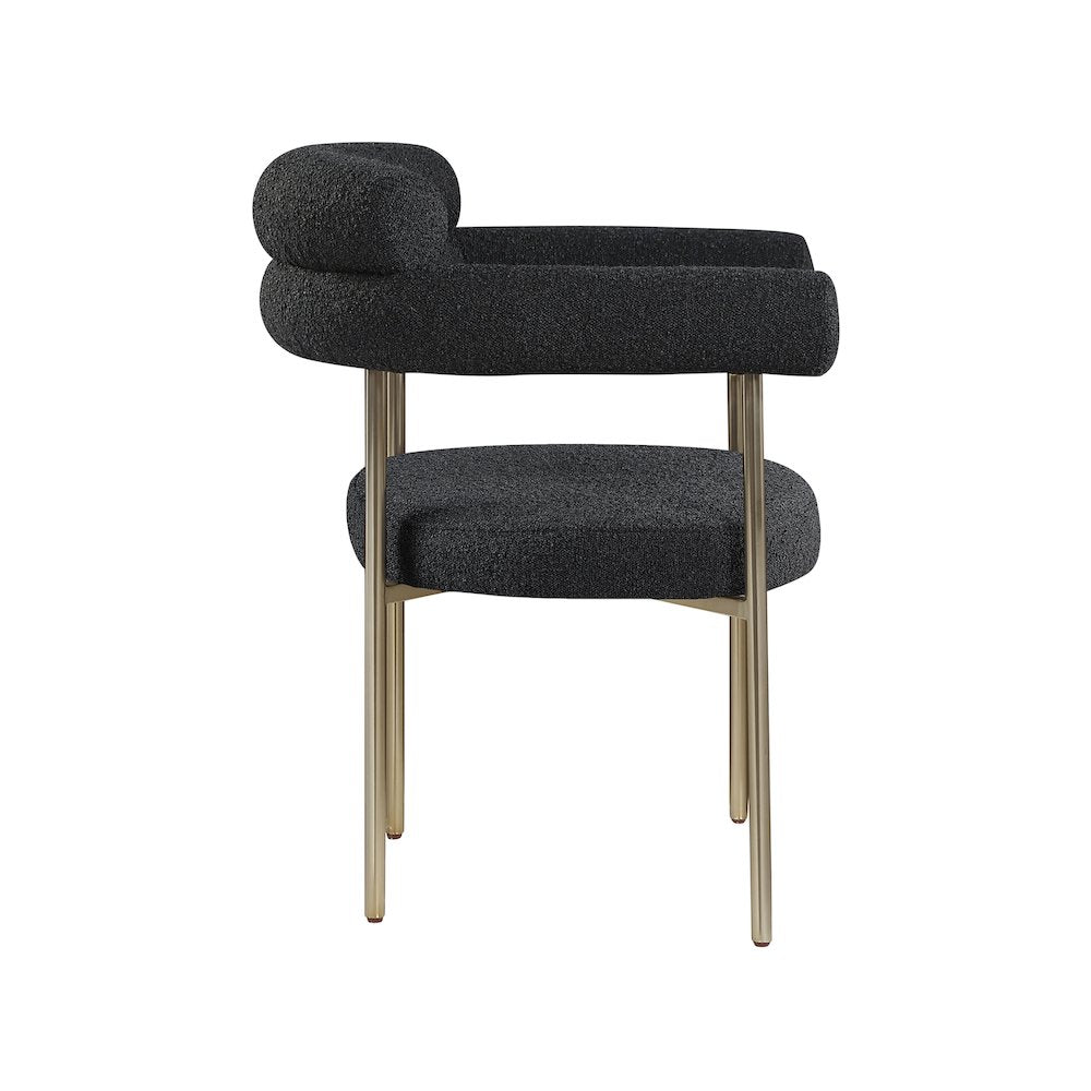 Blake Black Boucle Fabric Dining Chair, Set of 2